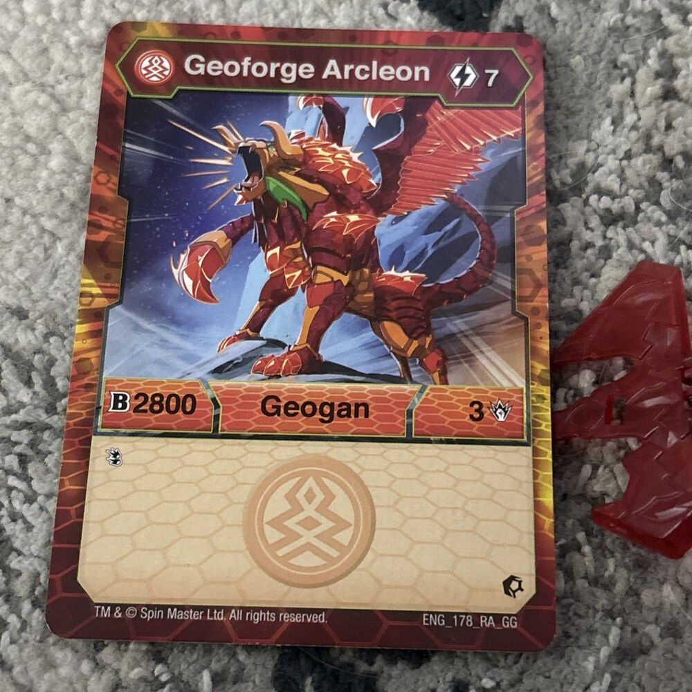 Bakugan GeoForge Arachnia Red Haos Geogan Rising B2200 Battle Brawlers With card - Picture 2 of 7